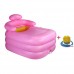 Bathtubs Freestanding Small Folding Bucket Adult Plastic Inflatable Children's Household tub Barrel Pink Green Plastic Bucket (Color : Pink  Size : Foot Pump) - B07H7KMLMS